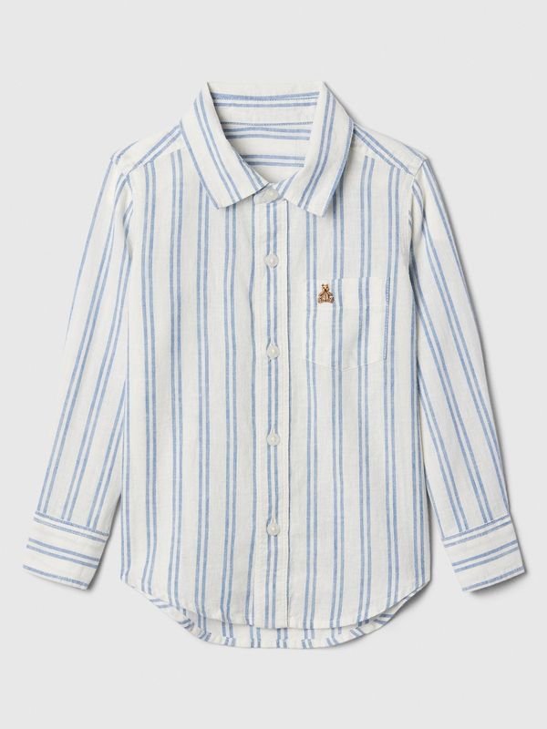GAP White-Blue Boys' Striped Linen Shirt GAP Brannan
