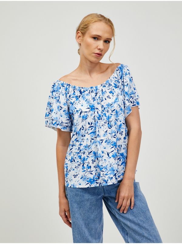 Orsay White-blue flowered blouse ORSAY - Women