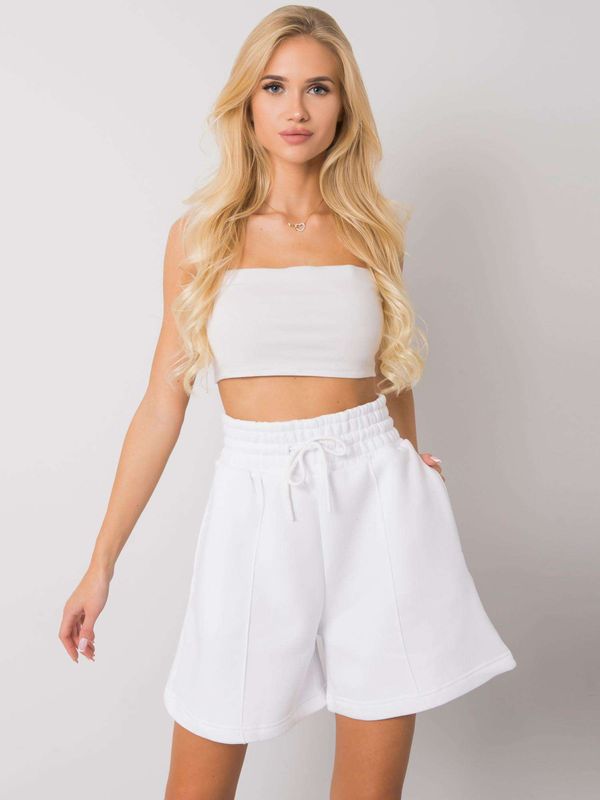Fashionhunters White cotton shorts