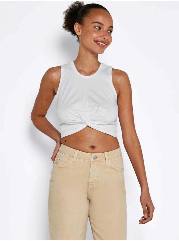 Noisy May White Cropped Tank Top Noisy May Twiggi - Women