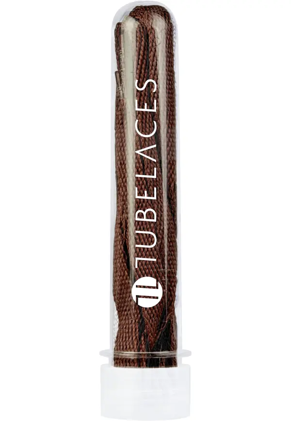 TUBELACES White Flat Brown