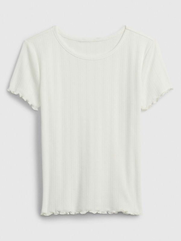 GAP White Girls' Ribbed T-Shirt GAP