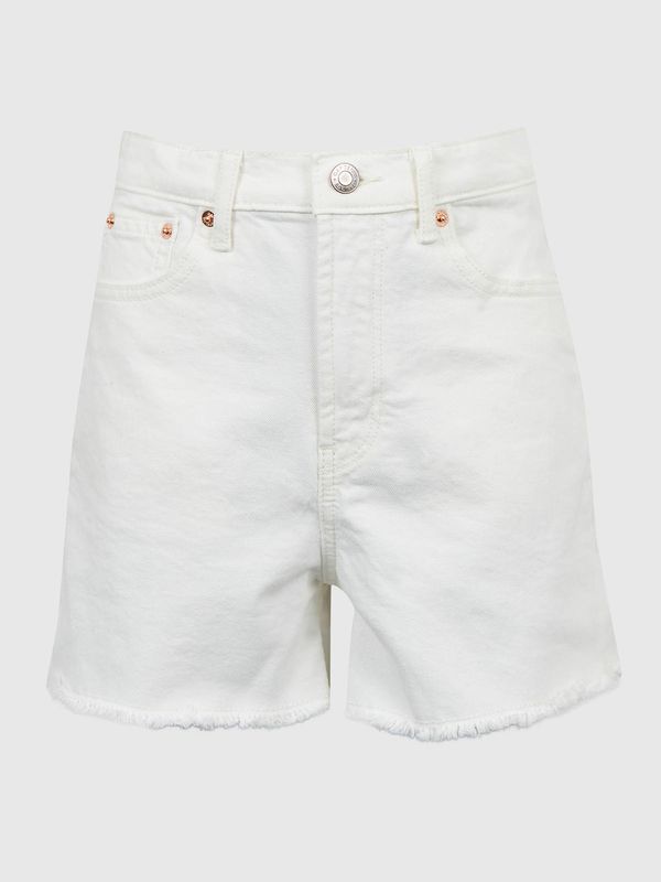 GAP White Girly Denim Shorts GAP mom high rise