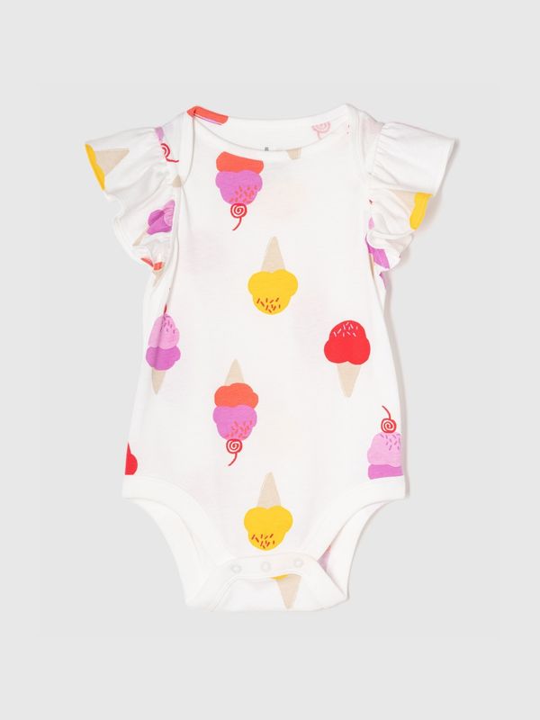 GAP White Girly Patterned GAP Bodysuit