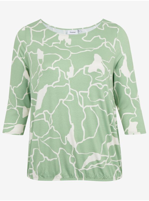 Fransa White-green Ladies patterned blouse Fransa - Ladies