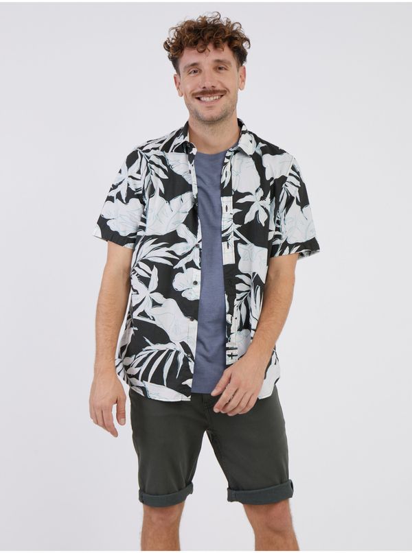 Lerros White-green men's floral shirt LERROS - Mens