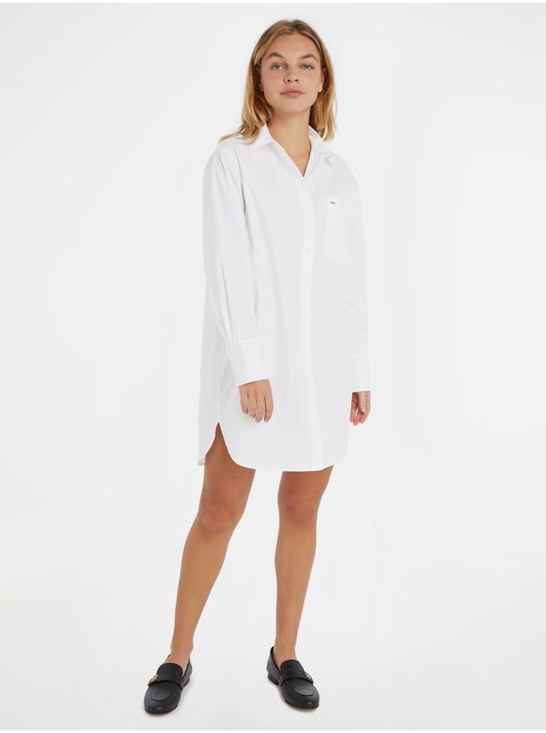 Tommy Hilfiger White Ladies Shirt Dress Tommy Hilfiger - Ladies