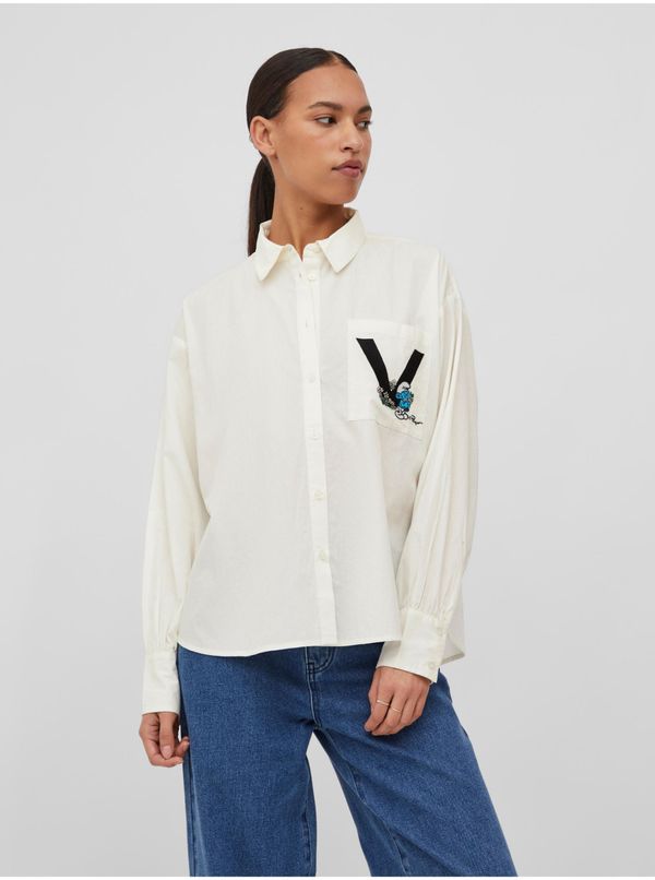 Vila White Ladies Shirt VILA Smurfy - Women