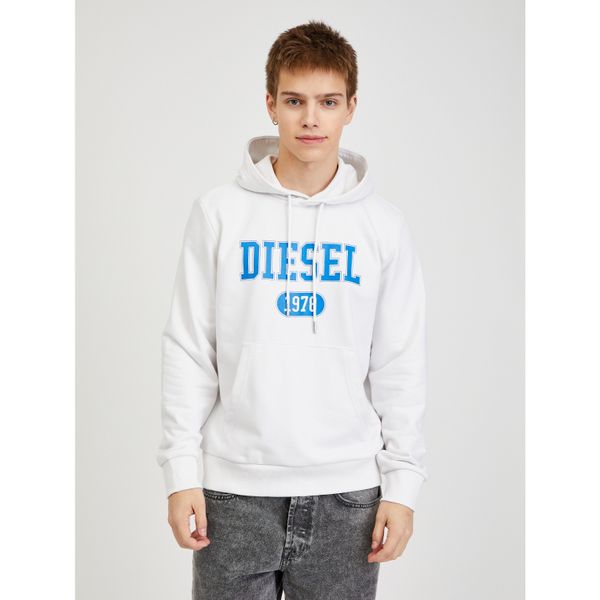 Diesel White Mens Hoodie Diesel - Men
