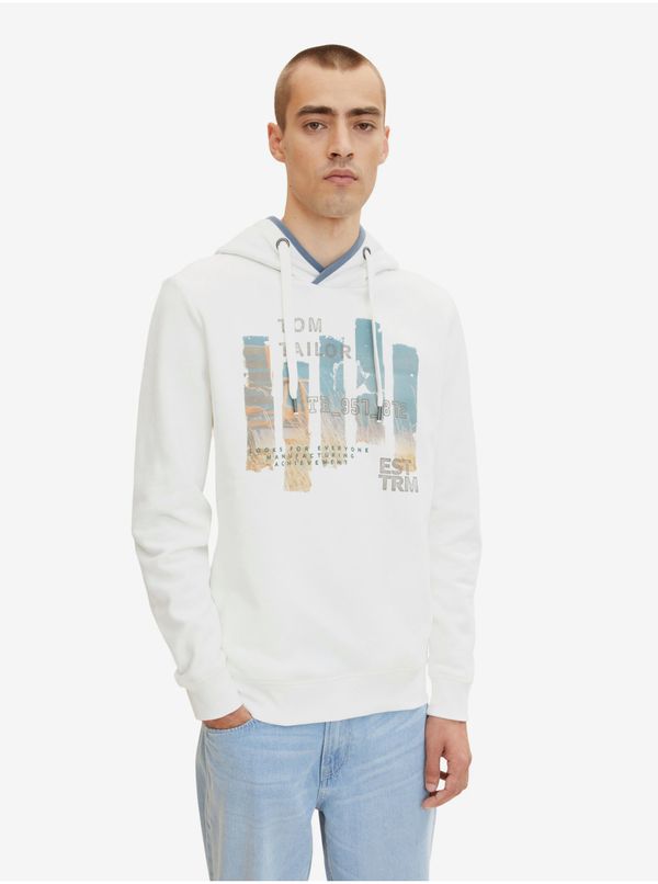 Tom Tailor White Mens Hoodie Tom Tailor - Men
