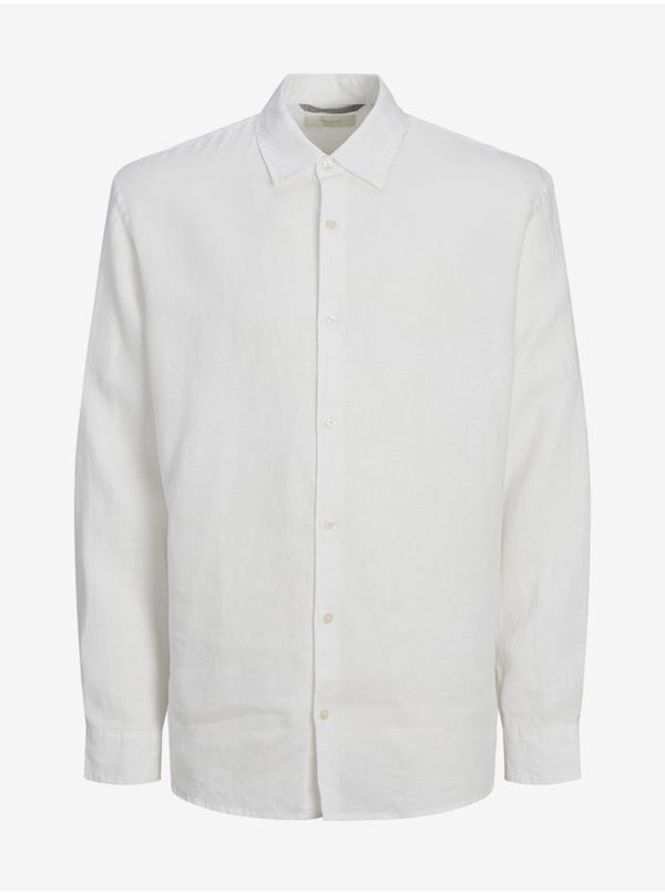 Jack & Jones White Men's Linen Shirt Jack & Jones Lawrence - Men's