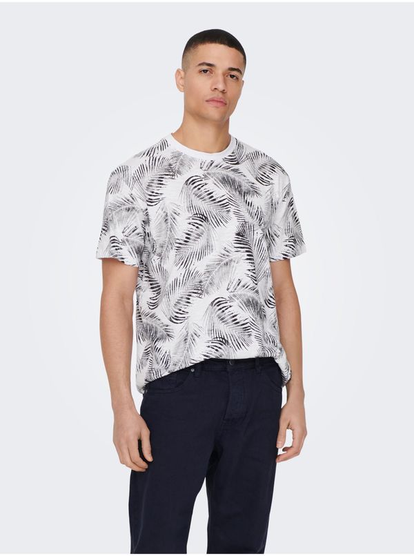 Only White men's patterned T-shirt ONLY & SONS Perry