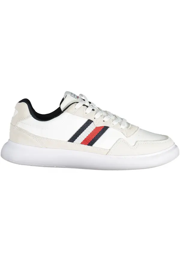 Tommy Hilfiger White men's sneakers with suede details Tommy Hilfiger Lightweight Leather