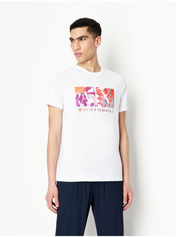 Armani White Mens T-Shirt Armani Exchange - Men