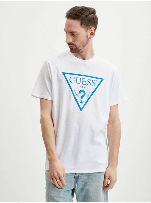 Guess White Men's T-Shirt Guess Reflective - Men