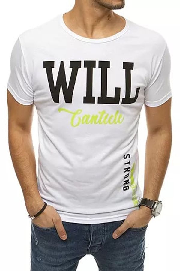 DStreet White men's T-shirt RX4341 with print
