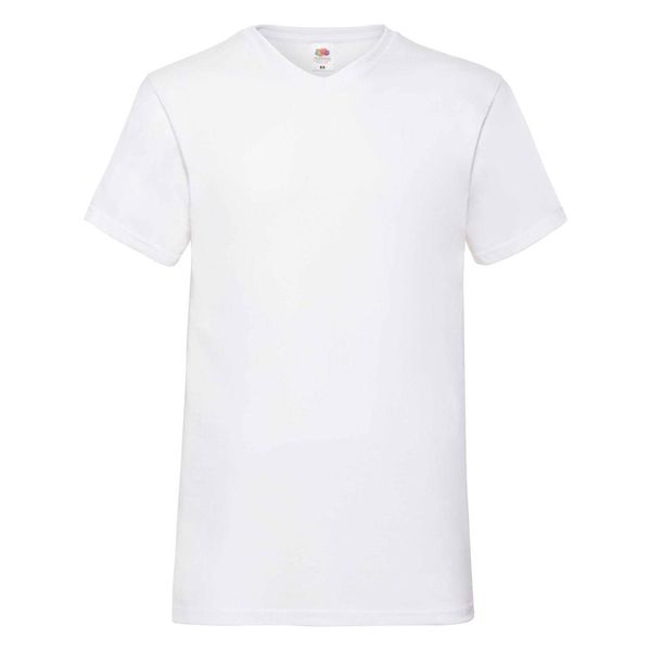 Fruit of the Loom White Men's T-Shirt Valueweight V-Neck Fruit of the Loom