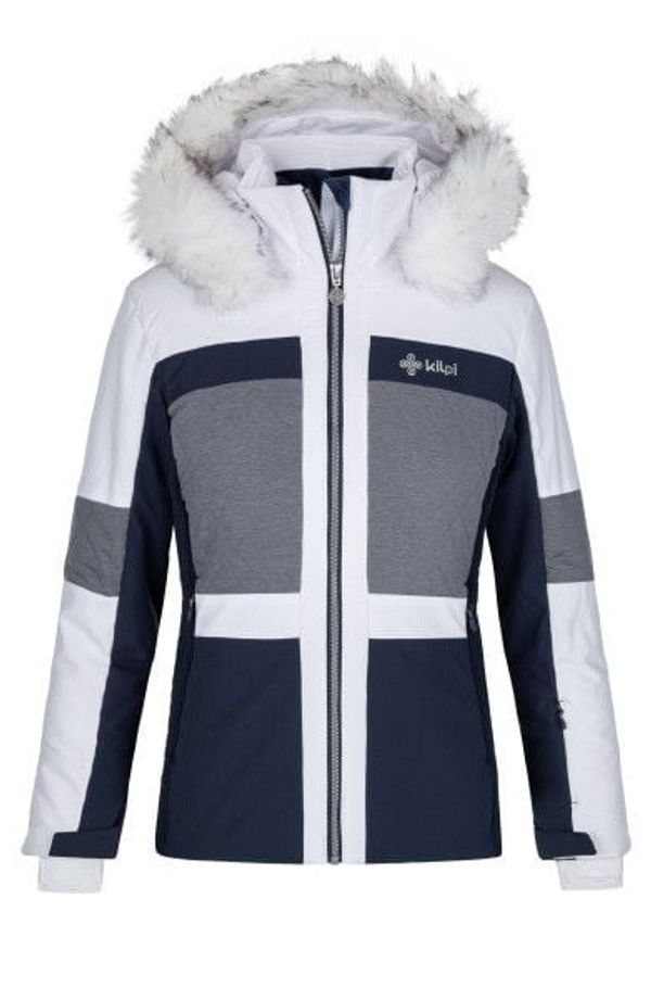Kilpi White-navy blue women's winter ski jacket Kilpi Alsa-W