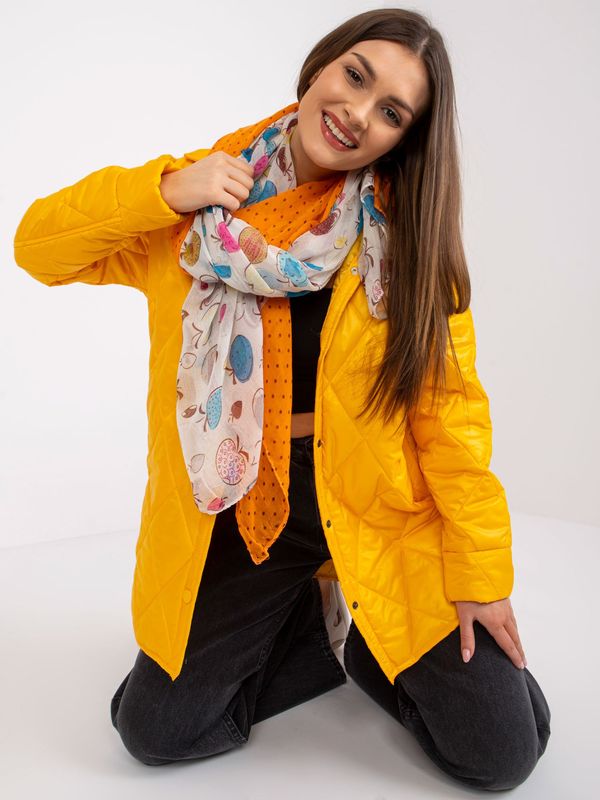 Fashionhunters White-orange scarf with print