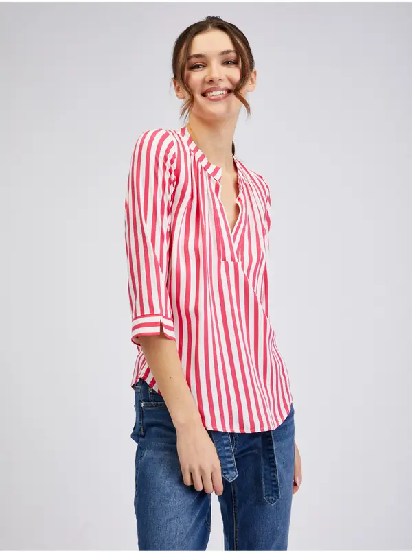 Orsay White-pink women's striped blouse ORSAY - Women's