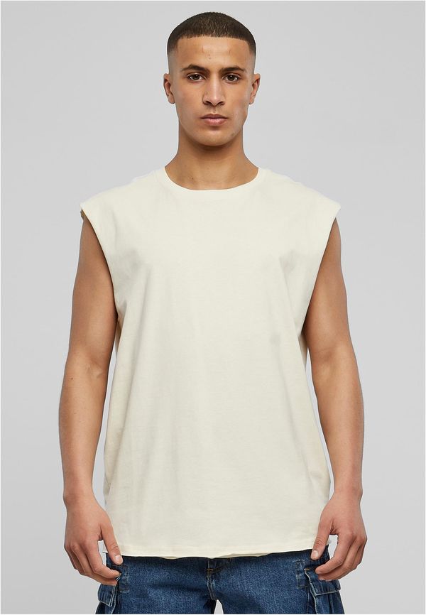 Urban Classics White sand sleeveless t-shirt with open brim