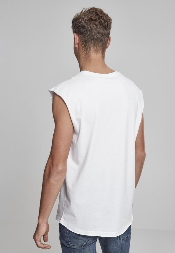 Urban Classics White sleeveless T-shirt with open brim