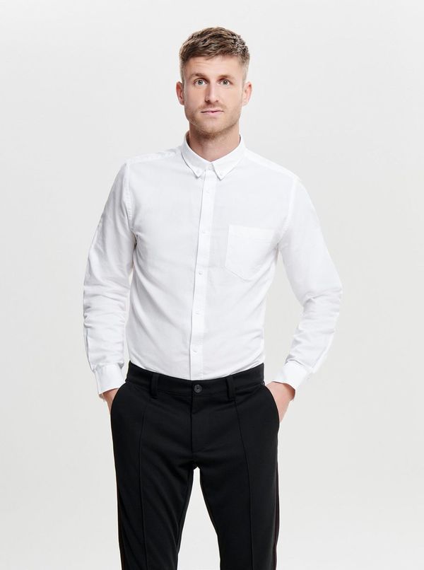Only White slim fit shirt ONLY & SONS Alvaro