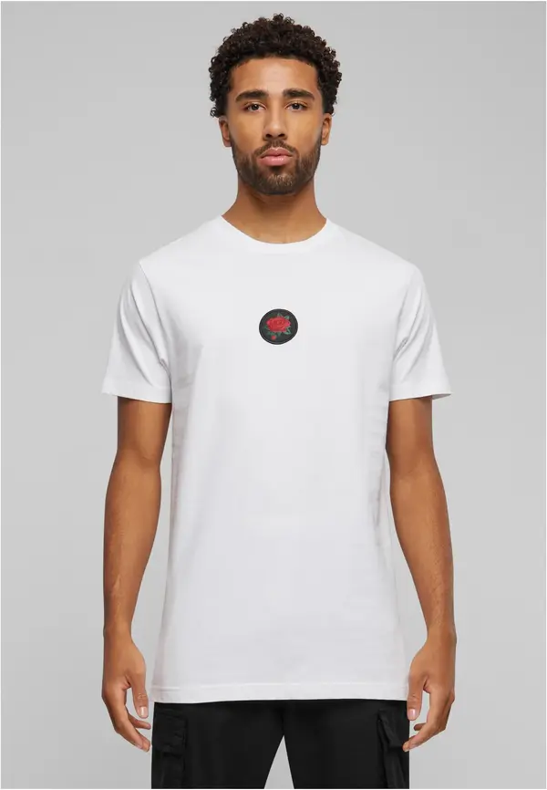 Mister Tee White T-shirt Rose Patch