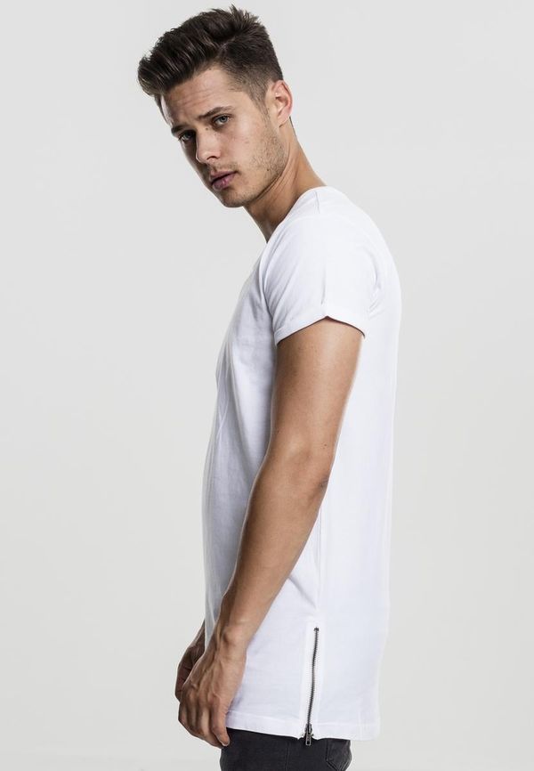 UC Men White T-shirt with long side zipper