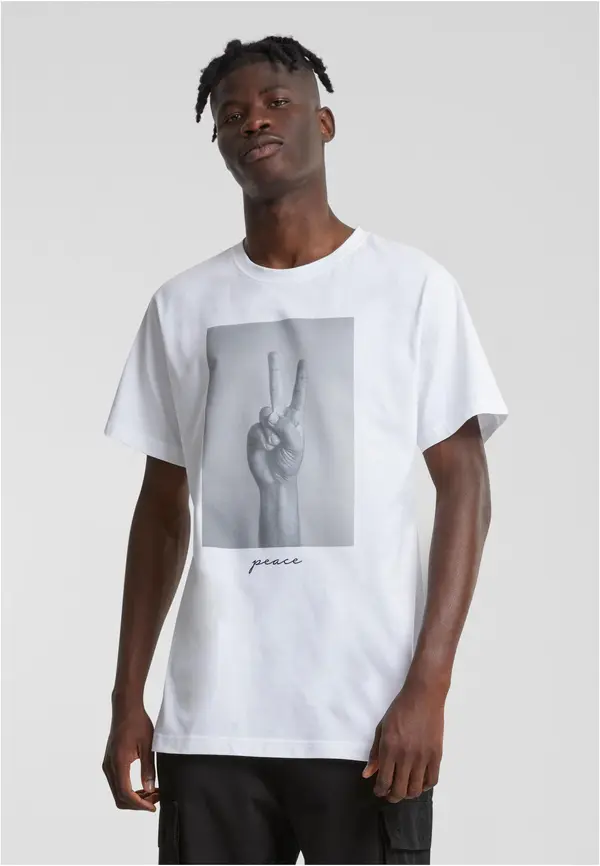Mister Tee White T-shirt with peace sign
