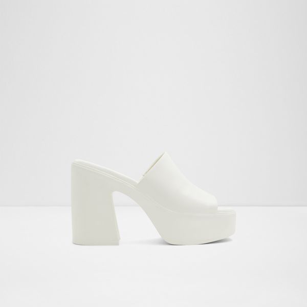 Aldo White women's leather slippers on the ALDO Maysee platform