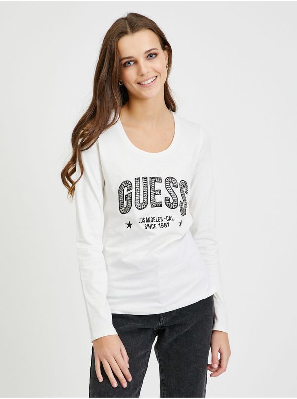 Guess White Women's Long Sleeve T-Shirt Guess Mirela - Women