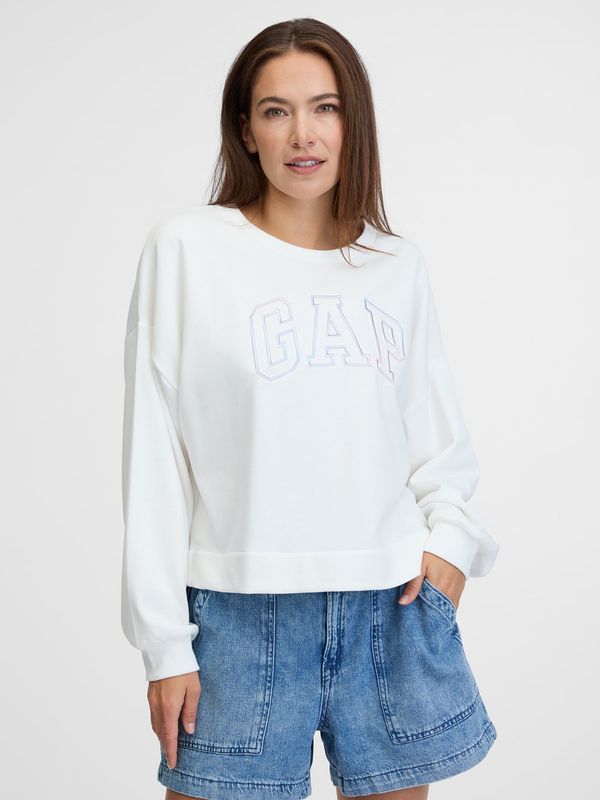 GAP White women's oversized sweatshirt with GAP logo