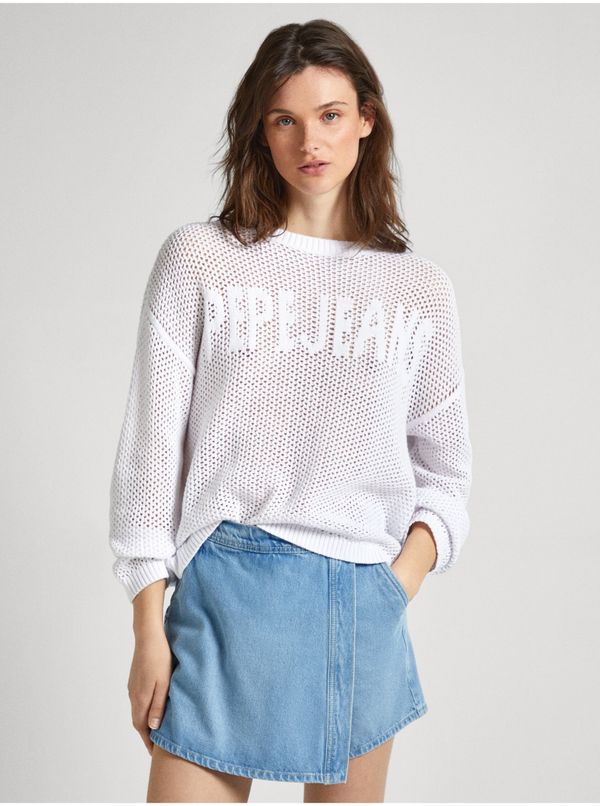 Pepe Jeans White women's sweatshirt Pepe Jeans