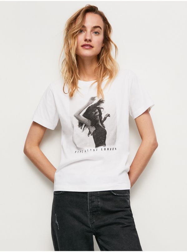 Pepe Jeans White Women's T-Shirt Pepe Jeans Sonya - Women