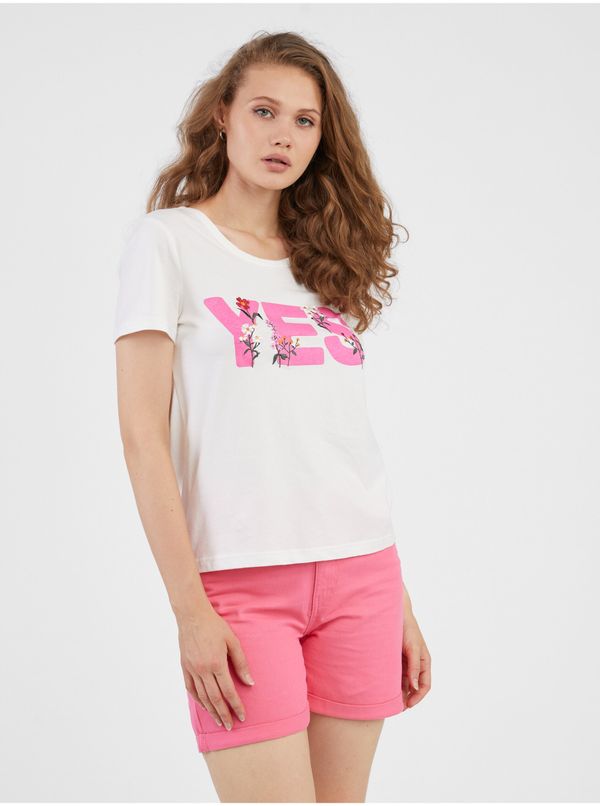 Vero Moda White women's T-shirt VERO MODA Uda - Women