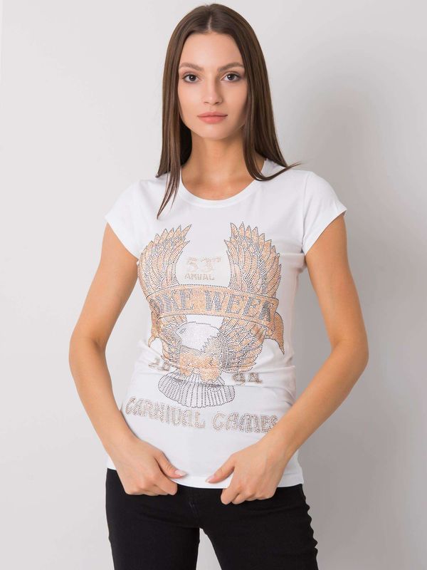 Fashionhunters White women's T-shirt with application