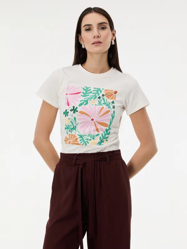 Orsay White Women's T-Shirt with ORSAY Print - Women's