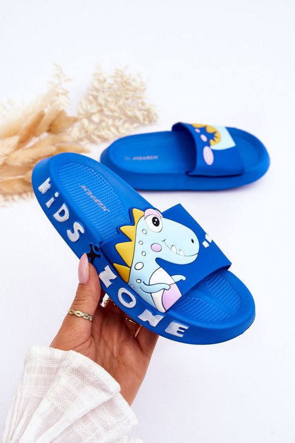 WJ1 WJ1 Children's Foam Slippers Dinosaur Blue Dario