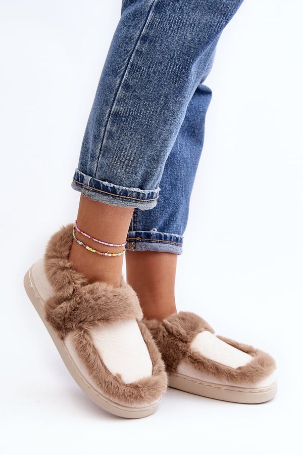 WJ1 WJ1 Women's Beige Slippers with Fur Sailey