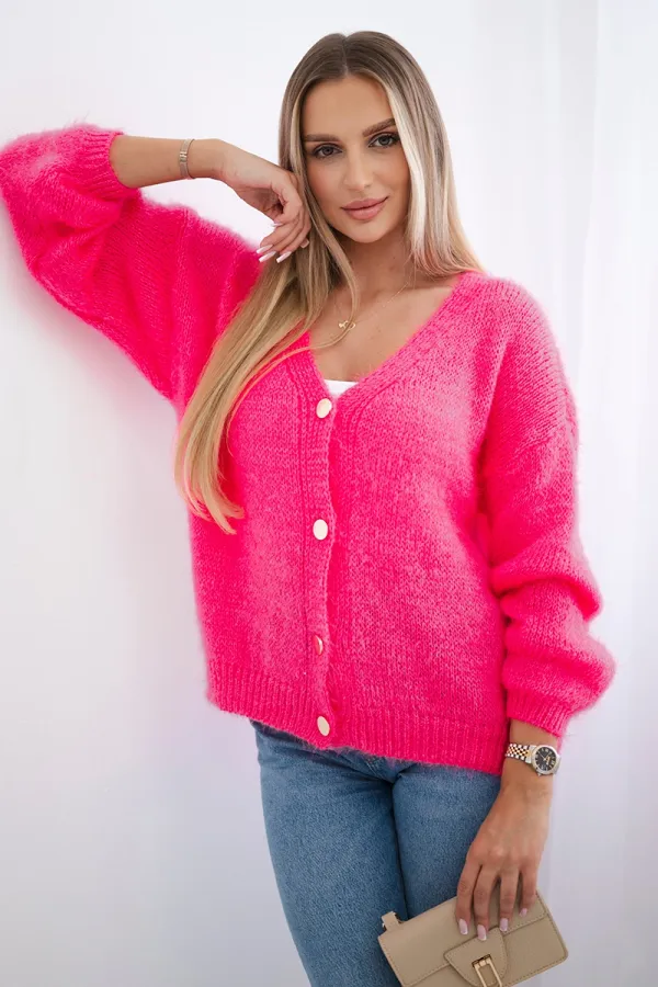 Kesi Włoski Włoski Button-down sweater pink neon