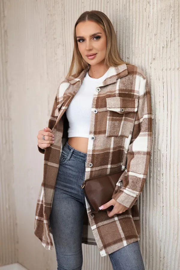 Kesi Włoski Włoski Checkered shirt brown