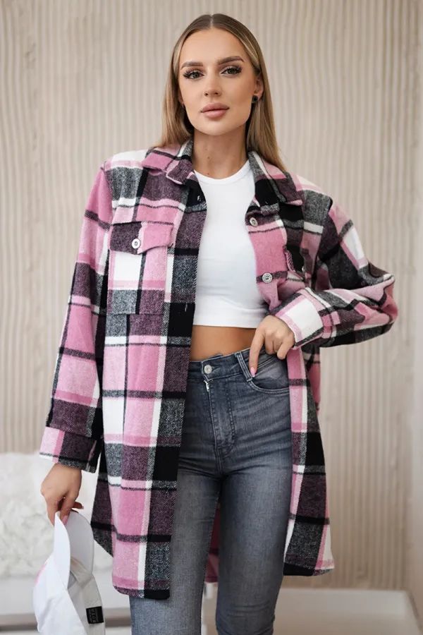 Kesi Włoski Włoski Checkered shirt pink + black