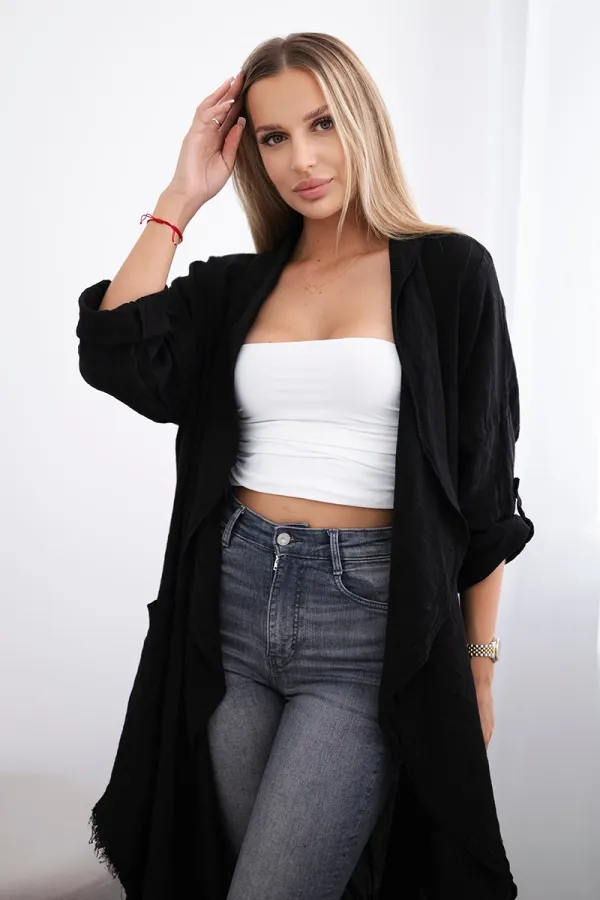 Kesi Włoski Włoski Linen cape black