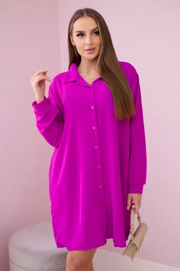 Kesi Włoski Włoski Long shirt with viscose dark purple