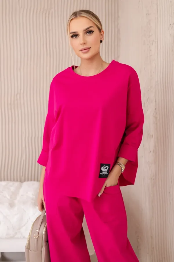 Kesi Włoski Włoski Set of new punto sweatshirt pants fuchsia