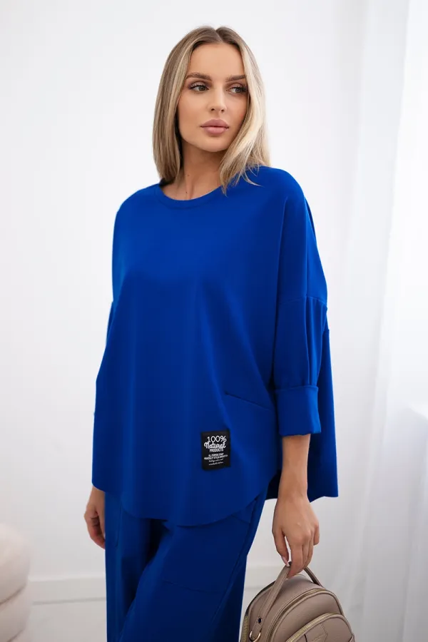 Kesi Włoski Włoski Set Punto Milano Winter sweatshirt + pants cornflower blue