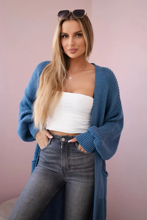 Kesi Włoski Włoski Sweater long cardigan denim