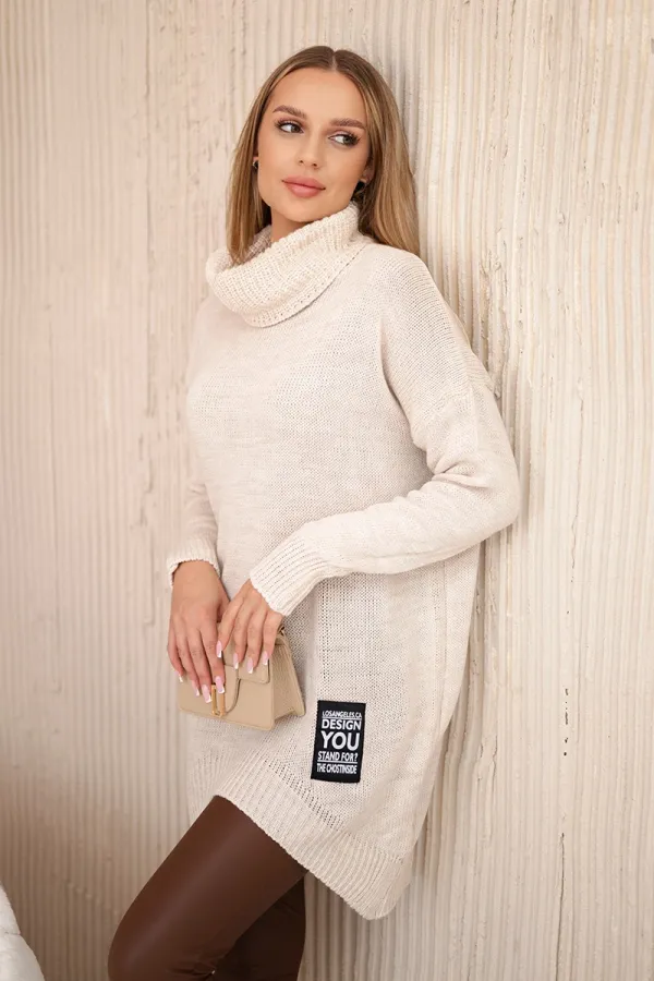 Kesi Włoski Włoski Turtleneck sweater beige