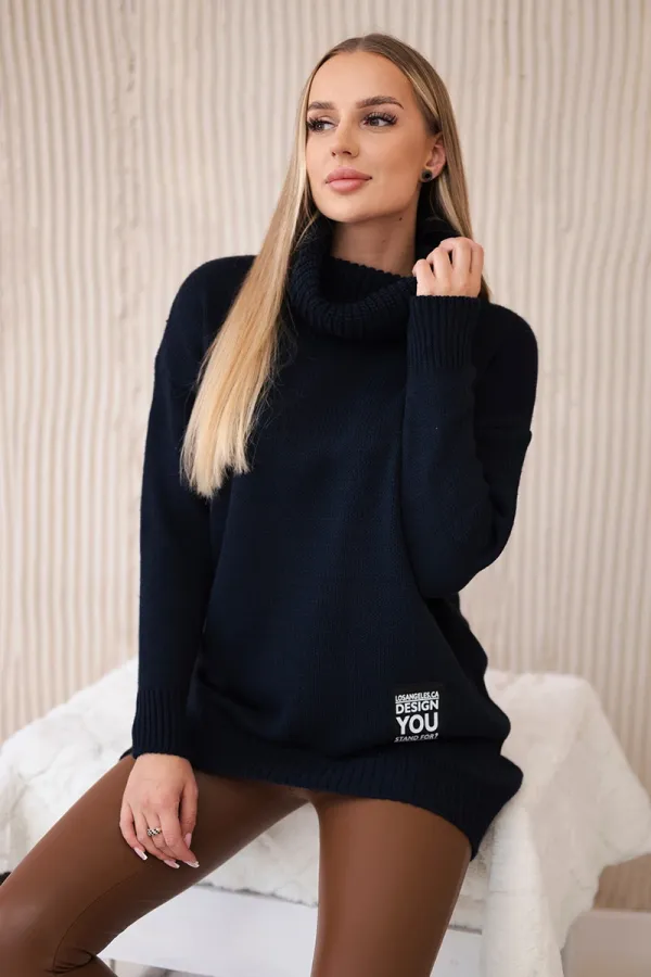 Włoski Włoski Turtleneck sweater navy